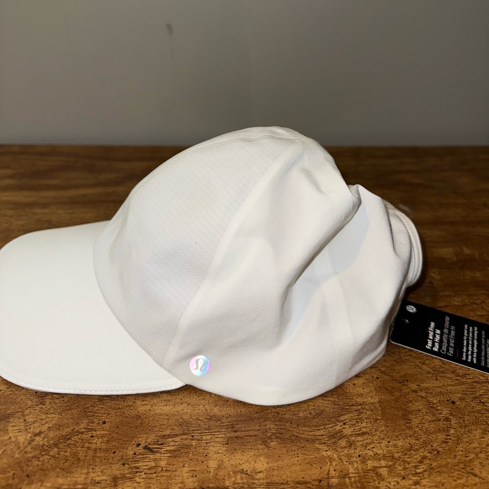 Lululemon White Fast and Free Run Hat